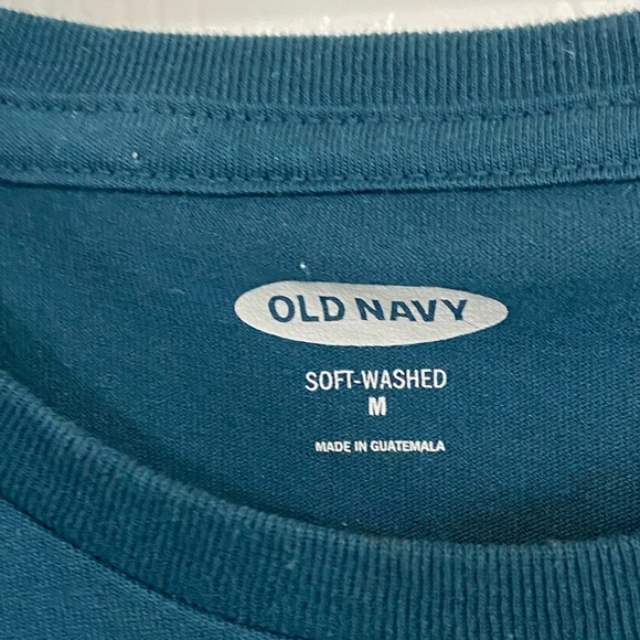 Vintage Old Navy Bike Cycling Bicycle Pocket T-Shirt Men’s M Soft MINTY Navy - Picture 4 of 4